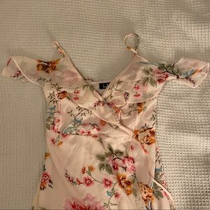 Lulus Wrap Pink Floral High-Low Dress